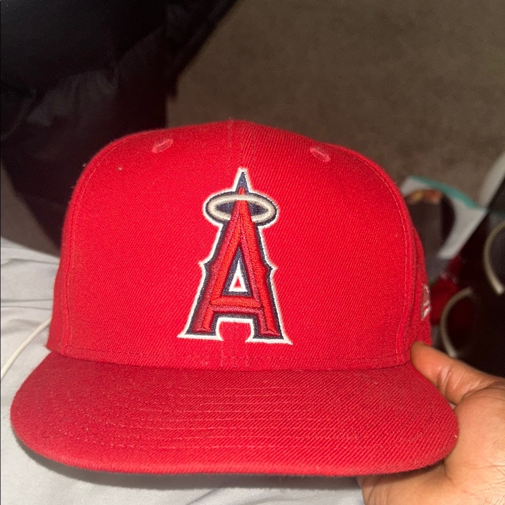 Red Baseball Cap with Logo